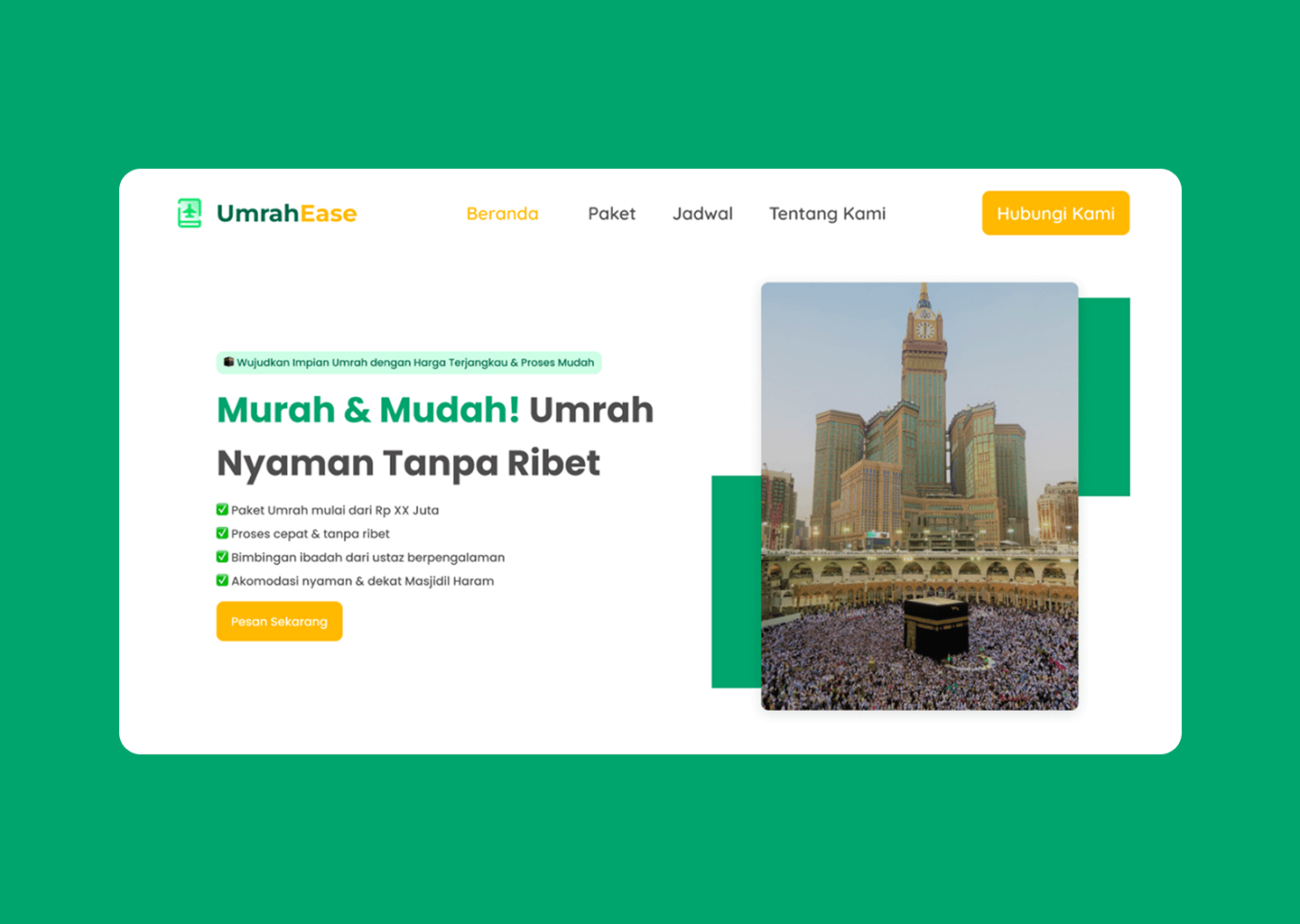 UmrahEase - Umrah Travel Agency Website